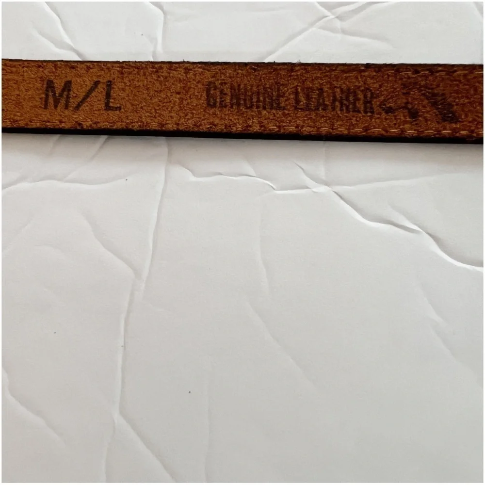 Vintage Jordache Skinny Olive Green Belt with Spell-out Buckle Size M//L